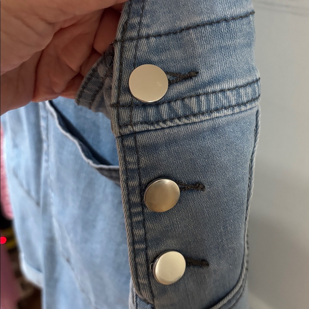 Light Blue Denim Short Overalls - Picture 6 of 10